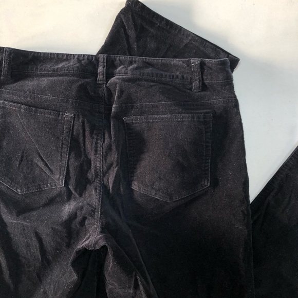 Jones New York Sport Black Crushed Velvet High Rise 100% Cotton Pant - Picture 6 of 7